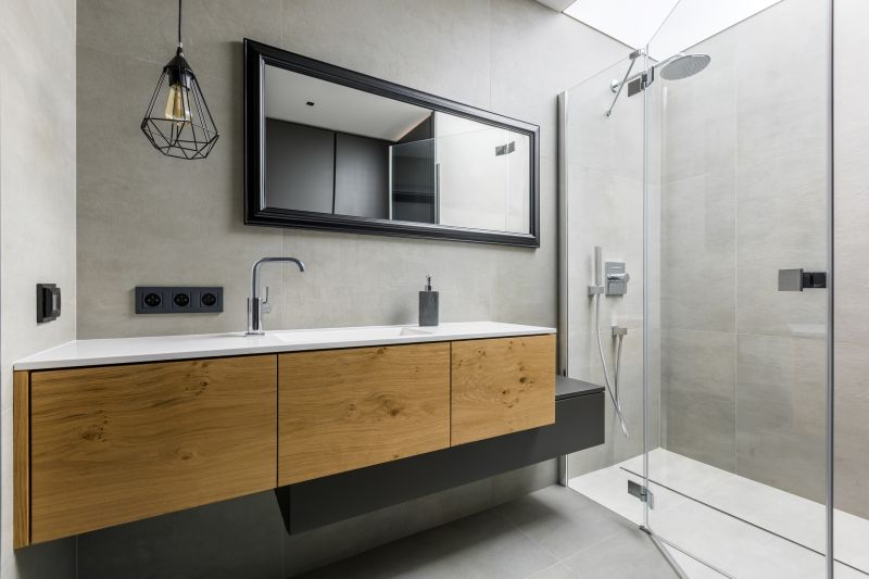 Floating vanity in a modern bathroom
